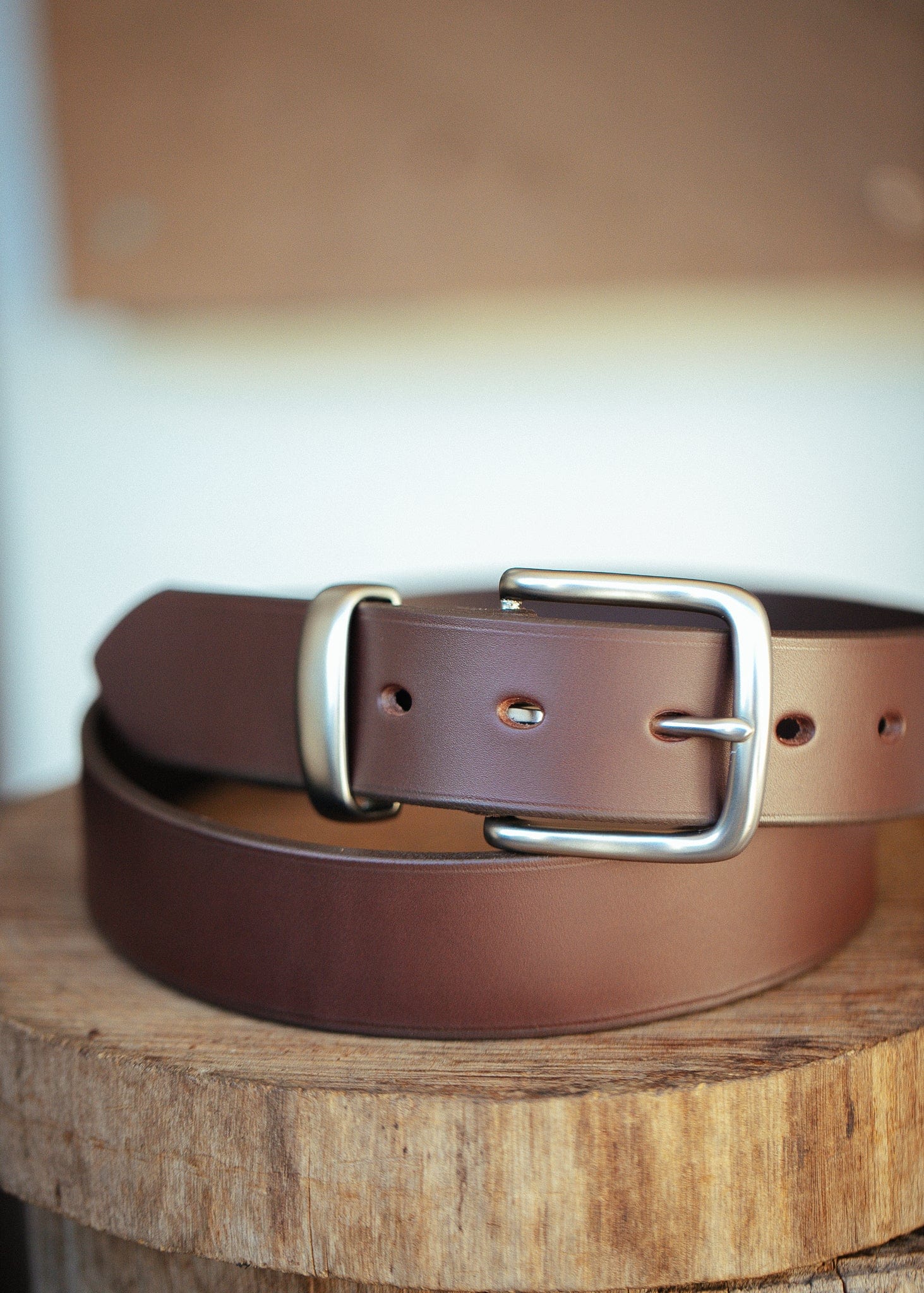 The Real McCaul Leathergoods Belts Silver / 30” (77cm) Plain 38mm Belt - Cognac Australian Made Australian Owned Solid Leather Men's Belt - Handmade in Australia - Black - Brass Buckle