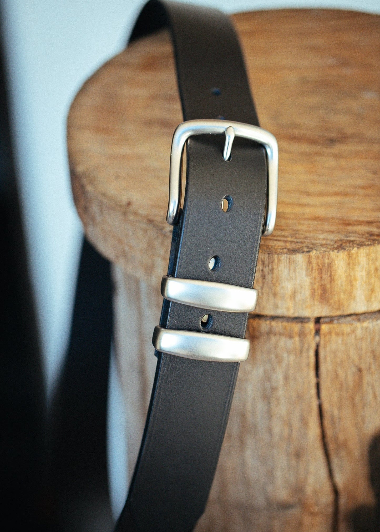 The Real McCaul Leathergoods Belts Silver / 30” (77cm) Plain 38mm Belt - Double Keeper - Black Australian Made Australian Owned Genuine Solid Cowhide Leather Belt - Handmade in Australia