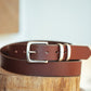 The Real McCaul Leathergoods Belts Silver / 30” (77cm) Standard 35mm Belt - Double Keeper - Cognac Australian Made Australian Owned Genuine Cowhide Leather Belt - Handmade in Australia