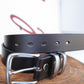 The Real McCaul Leathergoods Belts Silver / 30” (77cm) Standard 38mm Belt - Double Keeper - Dark Brown Australian Made Australian Owned Genuine Cowhide Leather Belt - Handmade in Australia