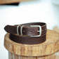 The Real McCaul Leathergoods Belts Silver / 48" (122cm) Standard 32mm Belt- Double Keeper - Dark Brown Australian Made Australian Owned Solid Leather Men's Belt - Handmade in Australia - Brass Buckle