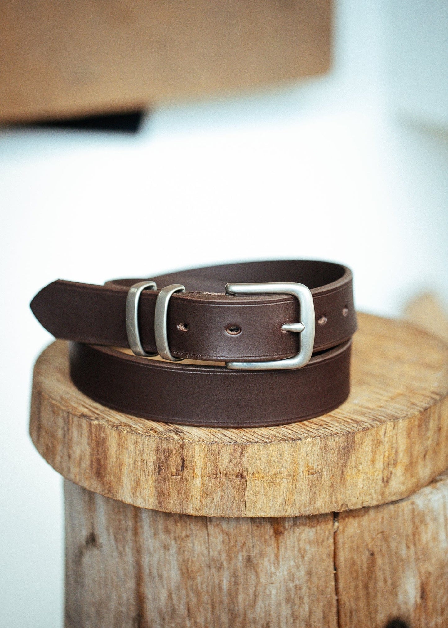 The Real McCaul Leathergoods Belts Silver / 48" (122cm) Standard 32mm Belt- Double Keeper - Dark Brown Australian Made Australian Owned Solid Leather Men's Belt - Handmade in Australia - Brass Buckle