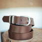 The Real McCaul Leathergoods Belts Standard 30mm Belt - Double Keeper - Cognac Australian Made Australian Owned Solid Leather Men's Belt - Handmade in Australia - Brass Buckle