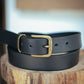 The Real McCaul Leathergoods Belts Standard 32mm Belt - Black Australian Made Australian Owned Solid Leather Men's Belt - Handmade in Australia - Brass Buckle