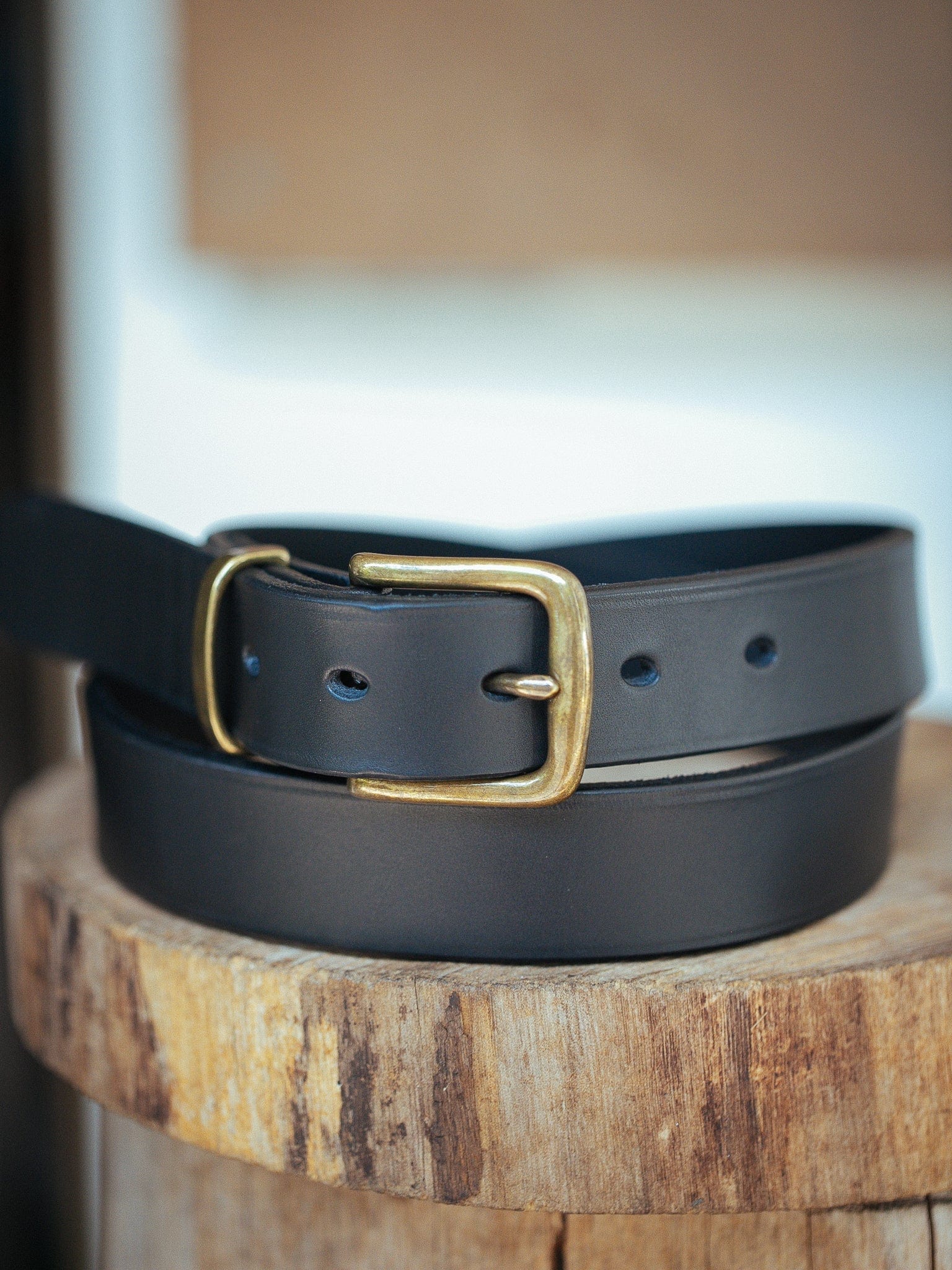 The Real McCaul Leathergoods Belts Standard 32mm Belt - Black Australian Made Australian Owned Solid Leather Men's Belt - Handmade in Australia - Brass Buckle