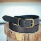 The Real McCaul Leathergoods Belts Standard 32mm Belt - Black Australian Made Australian Owned Solid Leather Men's Belt - Handmade in Australia - Brass Buckle