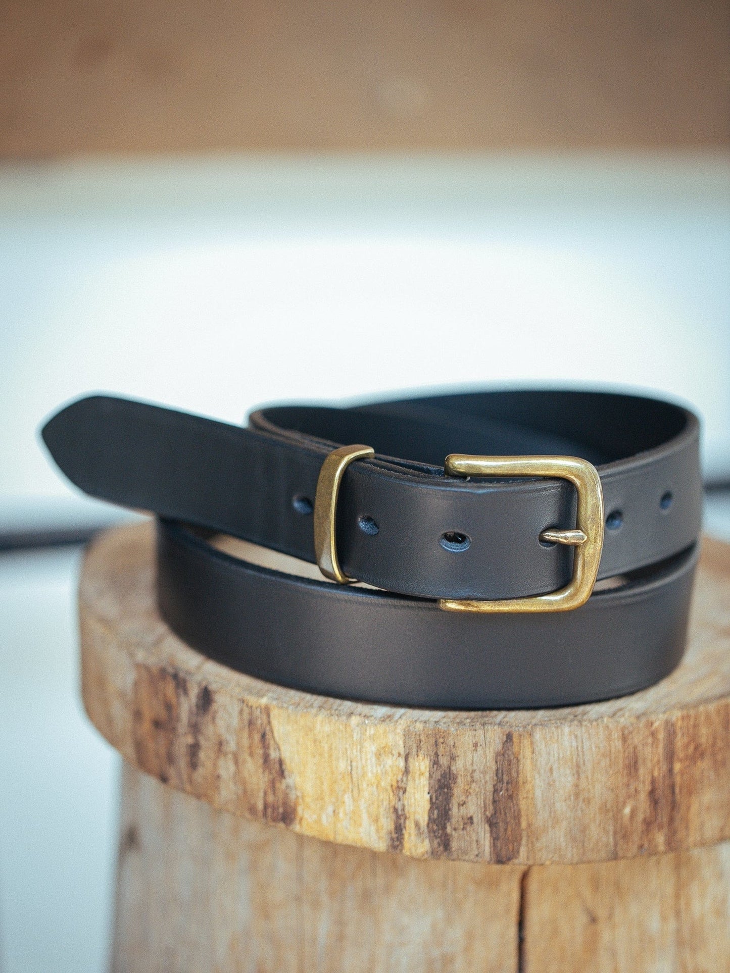 The Real McCaul Leathergoods Belts Standard 32mm Belt - Black Australian Made Australian Owned Solid Leather Men's Belt - Handmade in Australia - Brass Buckle