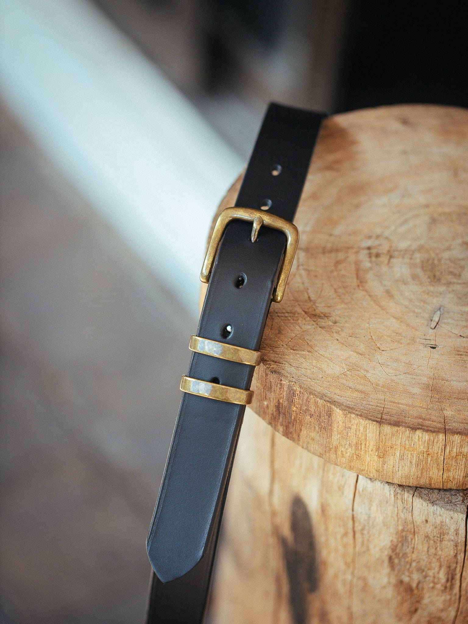 The Real McCaul Leathergoods Belts Standard 32mm Belt- Double Keeper - Black Australian Made Australian Owned Solid Leather Men's Belt - Handmade in Australia - Brass Buckle