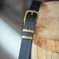 The Real McCaul Leathergoods Belts Standard 32mm Belt- Double Keeper - Black Australian Made Australian Owned Solid Leather Men's Belt - Handmade in Australia - Brass Buckle