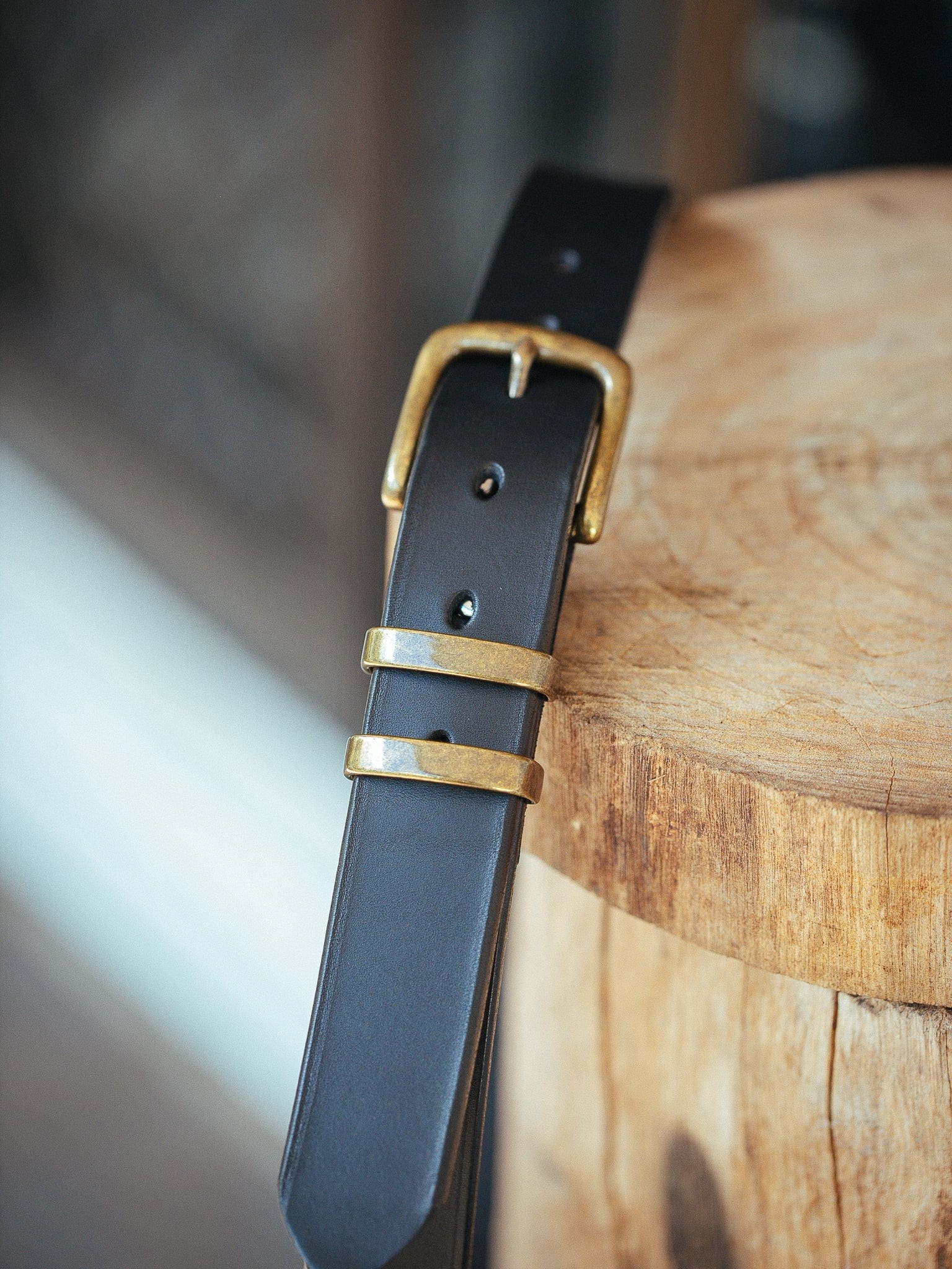 The Real McCaul Leathergoods Belts Standard 32mm Belt- Double Keeper - Black Australian Made Australian Owned Solid Leather Men's Belt - Handmade in Australia - Brass Buckle