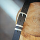 The Real McCaul Leathergoods Belts Standard 32mm Belt- Double Keeper - Black Australian Made Australian Owned Solid Leather Men's Belt - Handmade in Australia - Brass Buckle