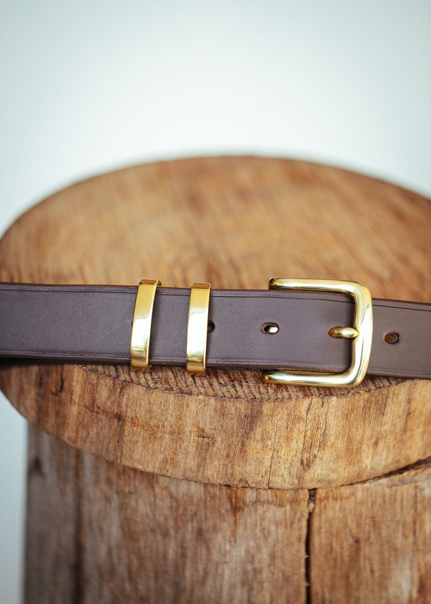 The Real McCaul Leathergoods Belts Standard 32mm Belt- Double Keeper - Dark Brown Australian Made Australian Owned Solid Leather Men's Belt - Handmade in Australia - Brass Buckle