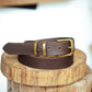 The Real McCaul Leathergoods Belts Standard 32mm Belt- Double Keeper - Dark Brown Australian Made Australian Owned Solid Leather Men's Belt - Handmade in Australia - Brass Buckle