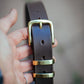 The Real McCaul Leathergoods Belts Standard 32mm Belt- Double Keeper - Dark Brown Australian Made Australian Owned Solid Leather Men's Belt - Handmade in Australia - Brass Buckle