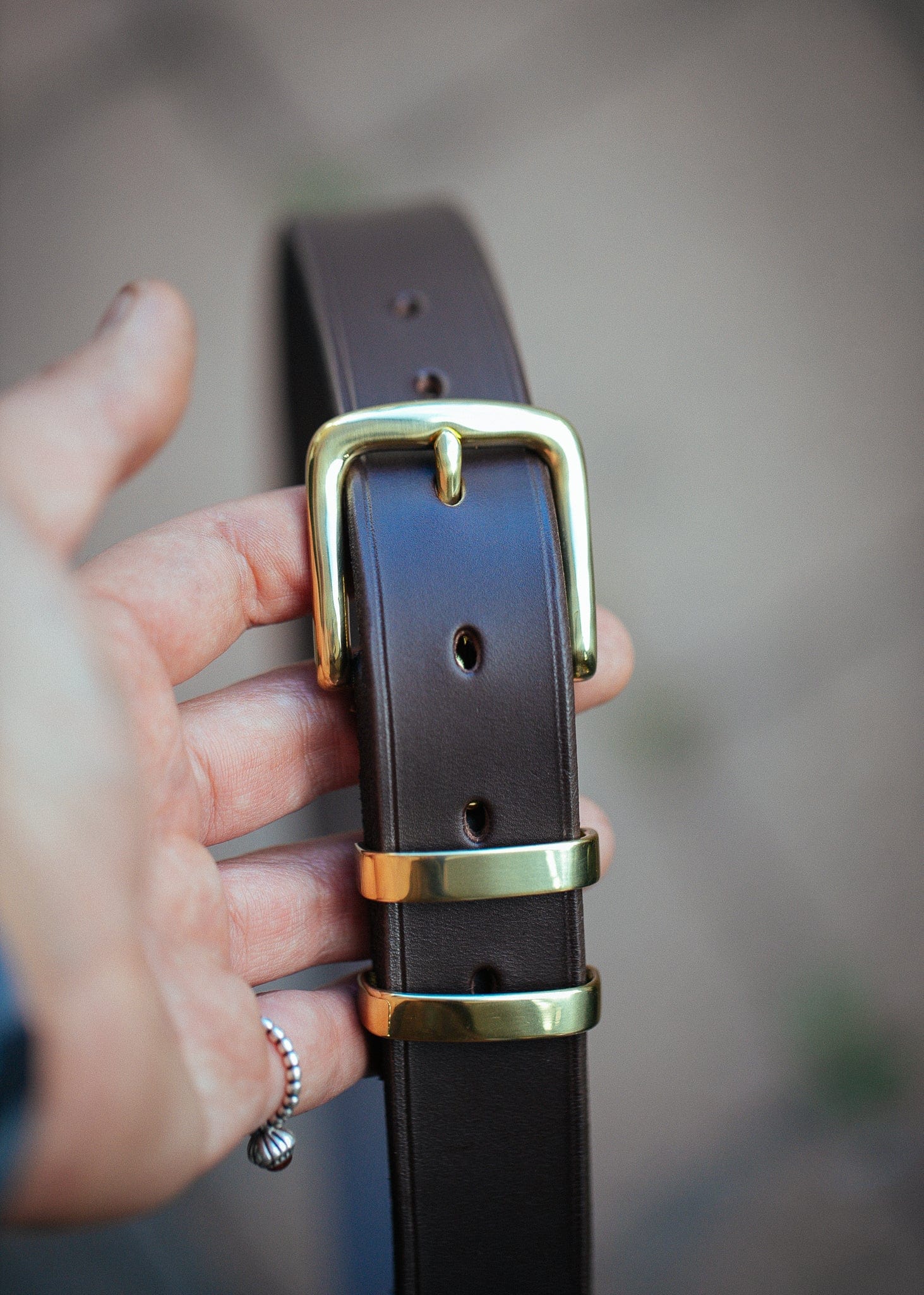 The Real McCaul Leathergoods Belts Standard 32mm Belt- Double Keeper - Dark Brown Australian Made Australian Owned Solid Leather Men's Belt - Handmade in Australia - Brass Buckle