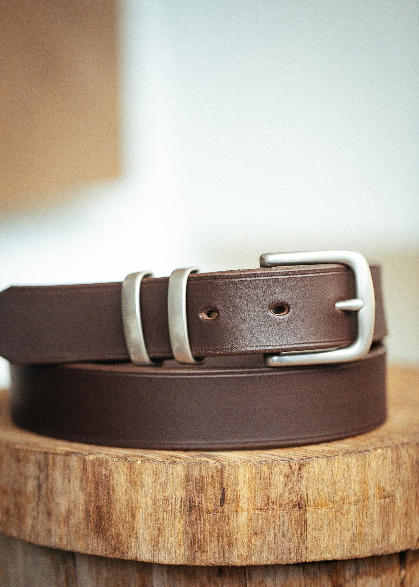 The Real McCaul Leathergoods Belts Standard 32mm Belt- Double Keeper - Dark Brown Australian Made Australian Owned Solid Leather Men's Belt - Handmade in Australia - Brass Buckle