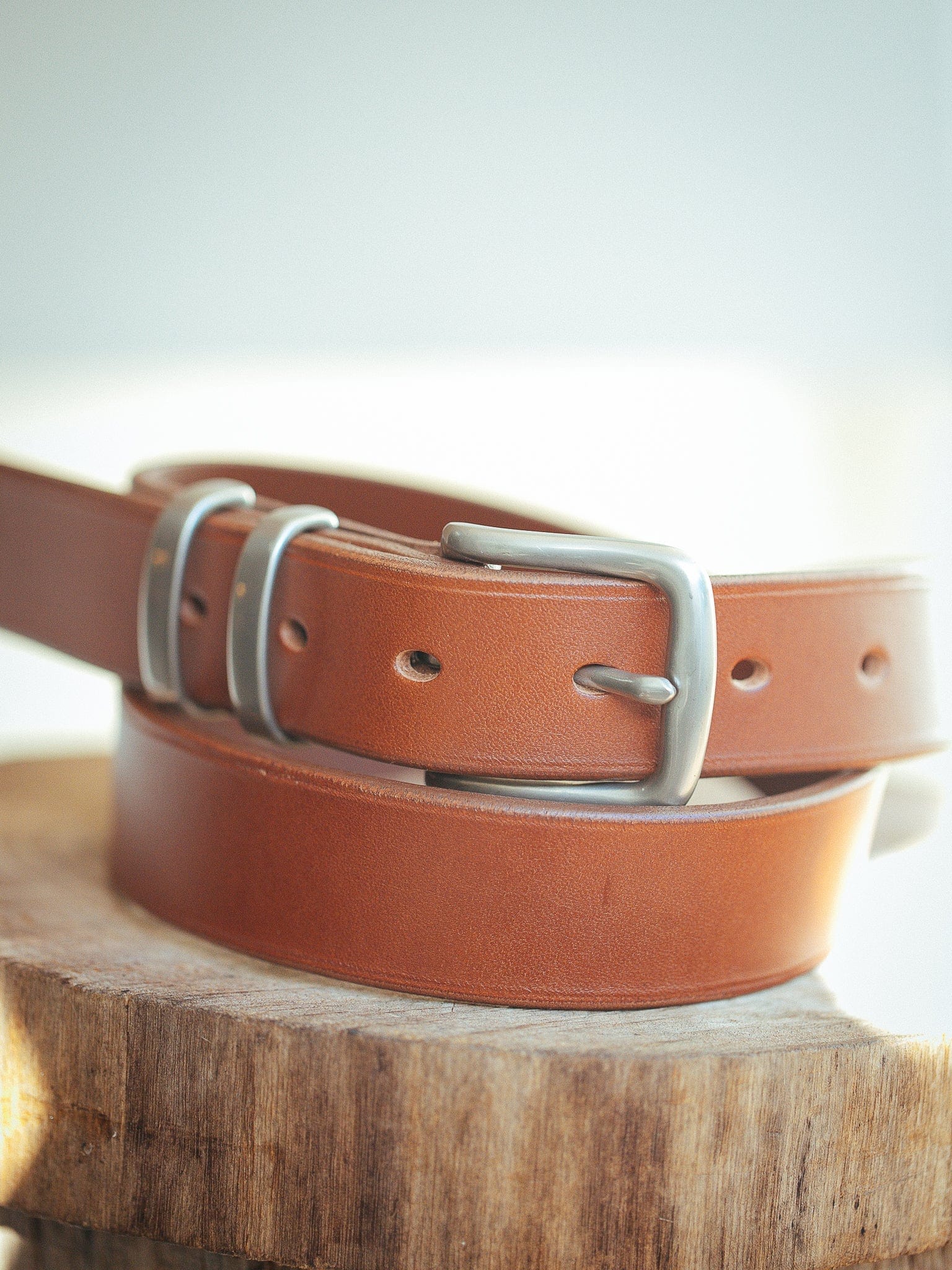 The Real McCaul Leathergoods Belts Standard 32mm Belt- Double Keeper - Tan Australian Made Australian Owned Solid Leather Men's Belt - Handmade in Australia - Brass Buckle