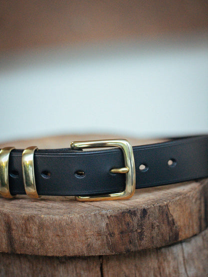 The Real McCaul Leathergoods Belts Standard 35mm Belt - Double Keeper - Black Australian Made Australian Owned Genuine Cowhide Leather Belt - Handmade in Australia