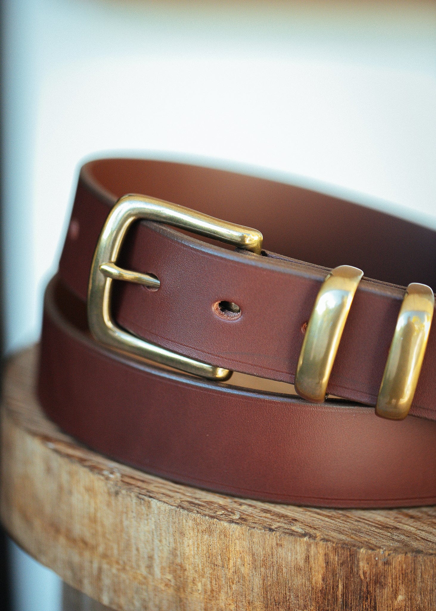 The Real McCaul Leathergoods Belts Standard 35mm Belt - Double Keeper - Cognac Australian Made Australian Owned Genuine Cowhide Leather Belt - Handmade in Australia