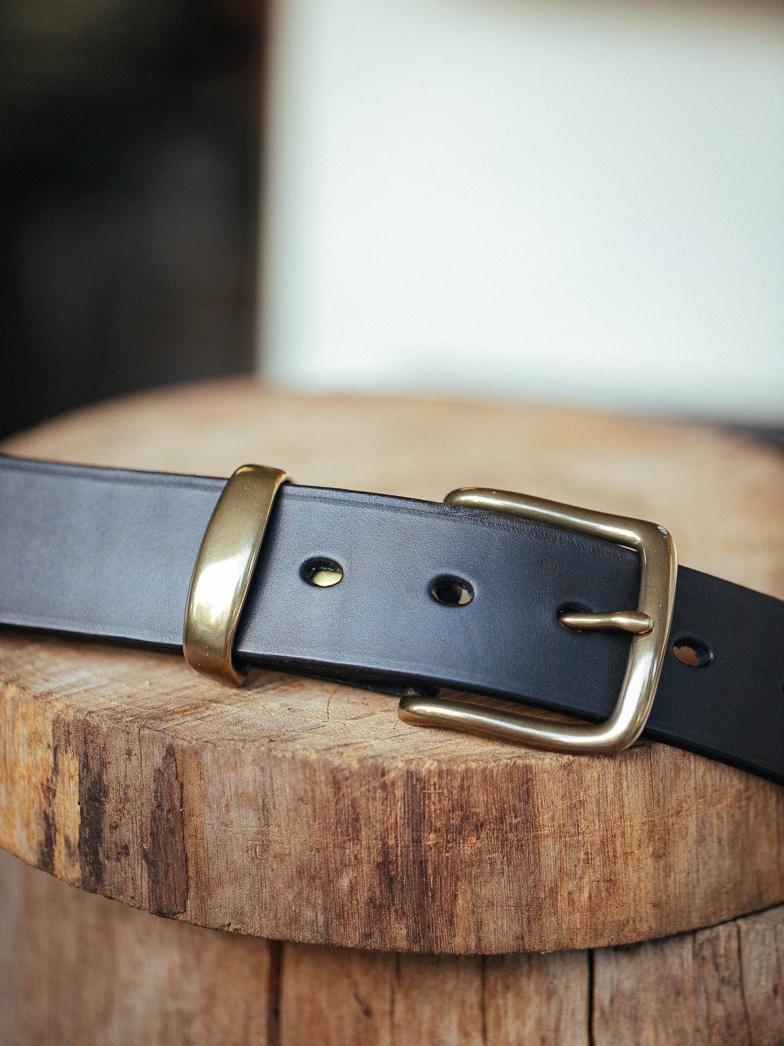 The Real McCaul Leathergoods Belts Standard 38mm Belt - Black Australian Made Australian Owned Solid Leather Men's Belt - Handmade in Australia - Black - Brass Buckle