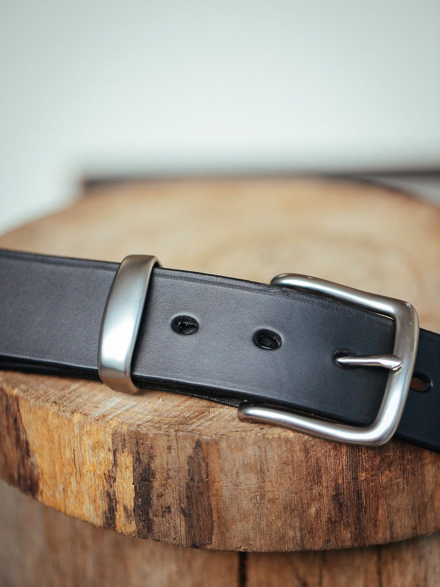 The Real McCaul Leathergoods Belts Standard 38mm Belt - Black Australian Made Australian Owned Solid Leather Men's Belt - Handmade in Australia - Black - Brass Buckle