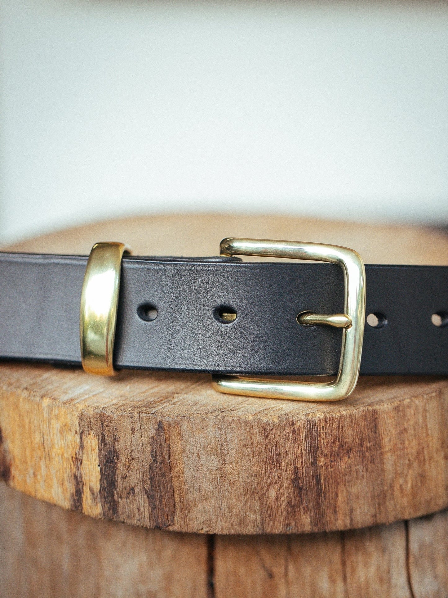 The Real McCaul Leathergoods Belts Standard 38mm Belt - Black Australian Made Australian Owned Solid Leather Men's Belt - Handmade in Australia - Black - Brass Buckle