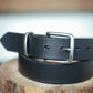 The Real McCaul Leathergoods Belts Standard 38mm Belt - Black Australian Made Australian Owned Solid Leather Men's Belt - Handmade in Australia - Black - Brass Buckle