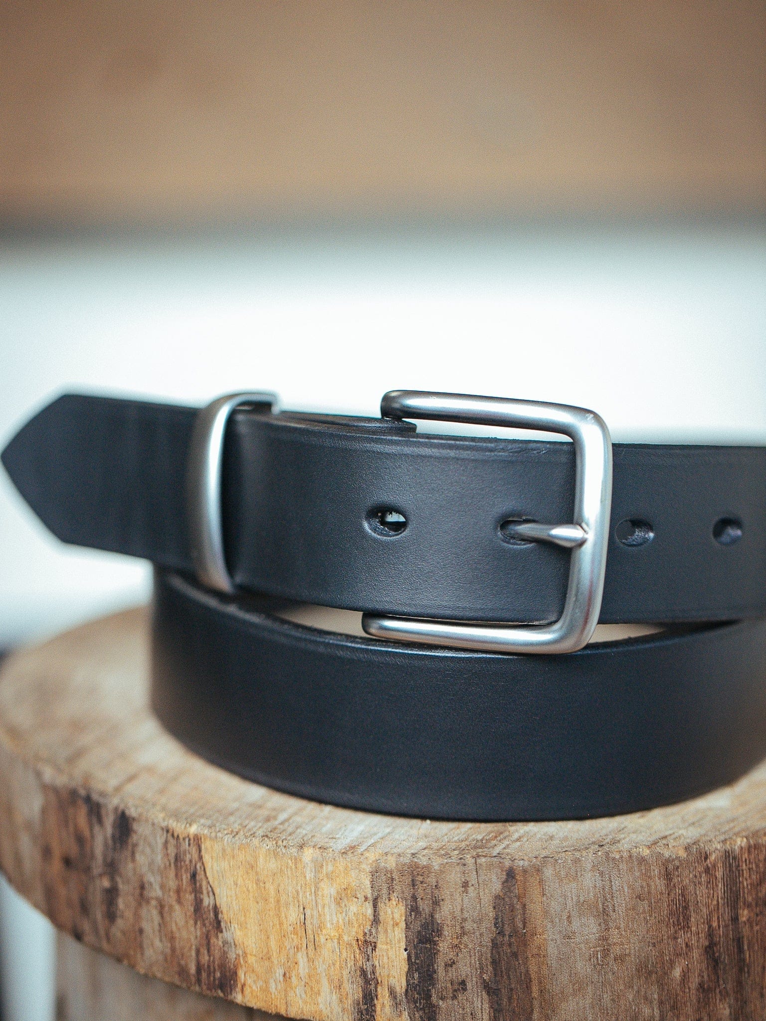 The Real McCaul Leathergoods Belts Standard 38mm Belt - Black Australian Made Australian Owned Solid Leather Men's Belt - Handmade in Australia - Black - Brass Buckle