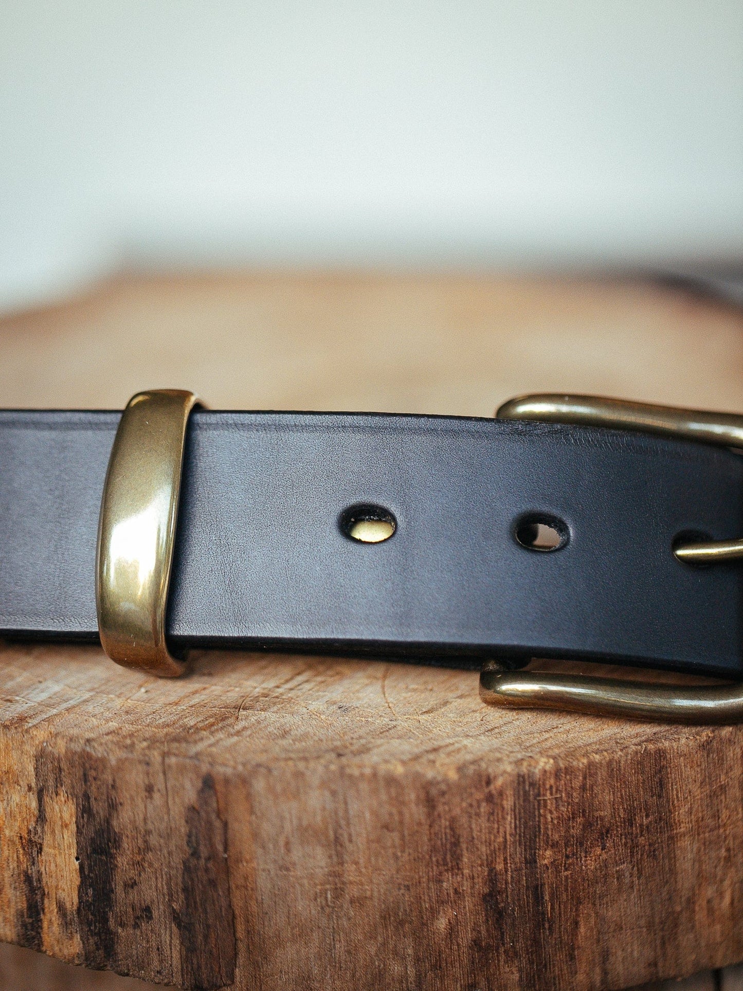 The Real McCaul Leathergoods Belts Standard 38mm Belt - Black Australian Made Australian Owned Solid Leather Men's Belt - Handmade in Australia - Black - Brass Buckle