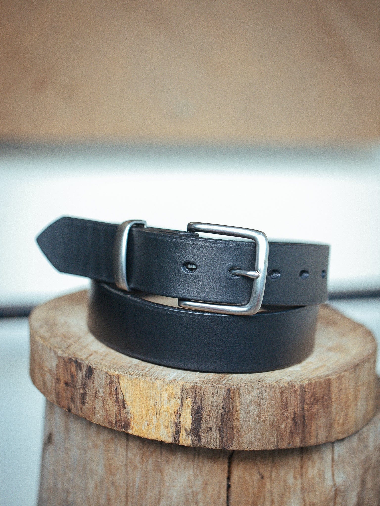 The Real McCaul Leathergoods Belts Standard 38mm Belt - Black Australian Made Australian Owned Solid Leather Men's Belt - Handmade in Australia - Black - Brass Buckle