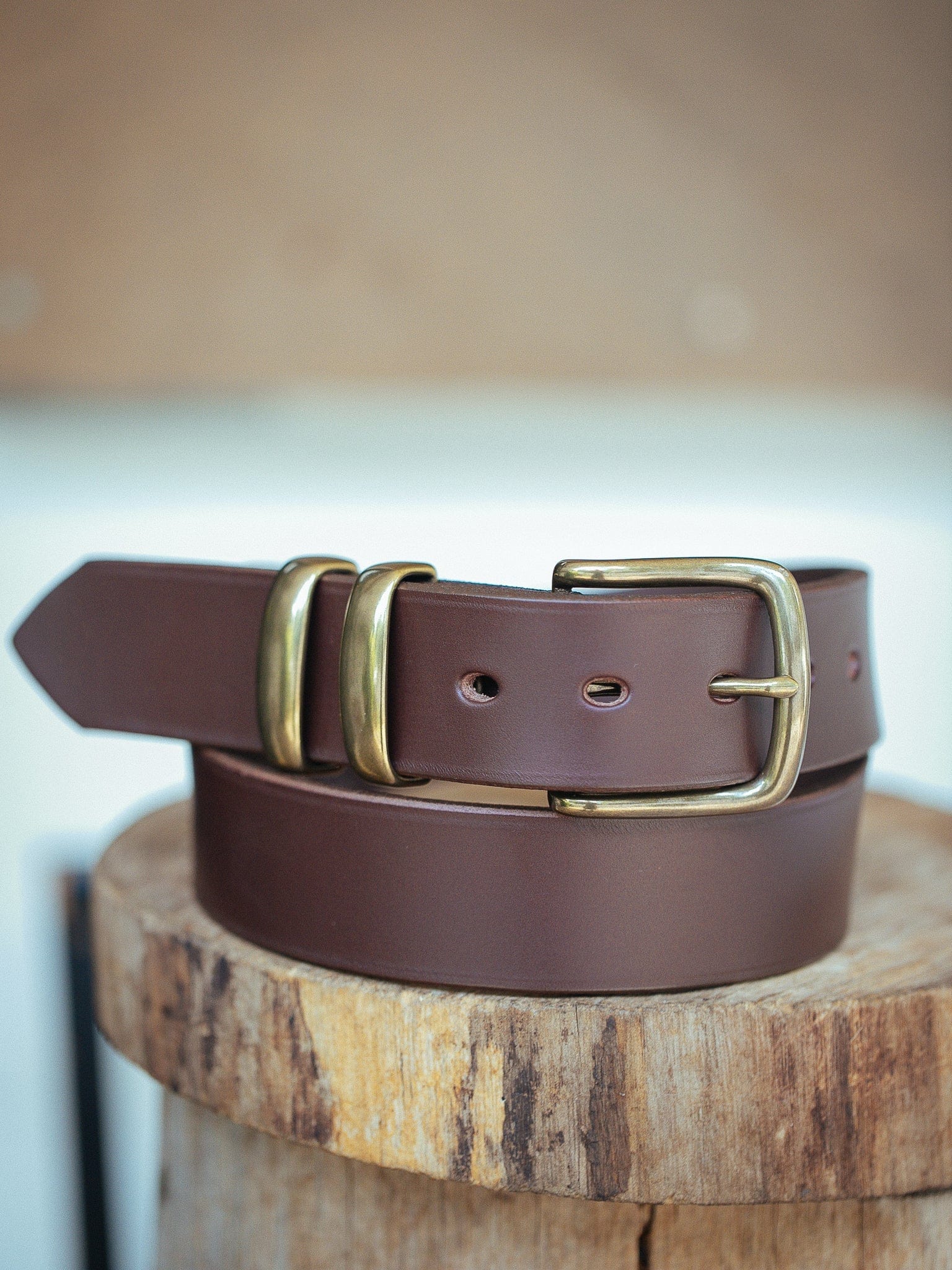 The Real McCaul Leathergoods Belts Standard 38mm Belt - Double Keeper - Cognac Australian Made Australian Owned Genuine Cowhide Leather Belt - Handmade in Australia