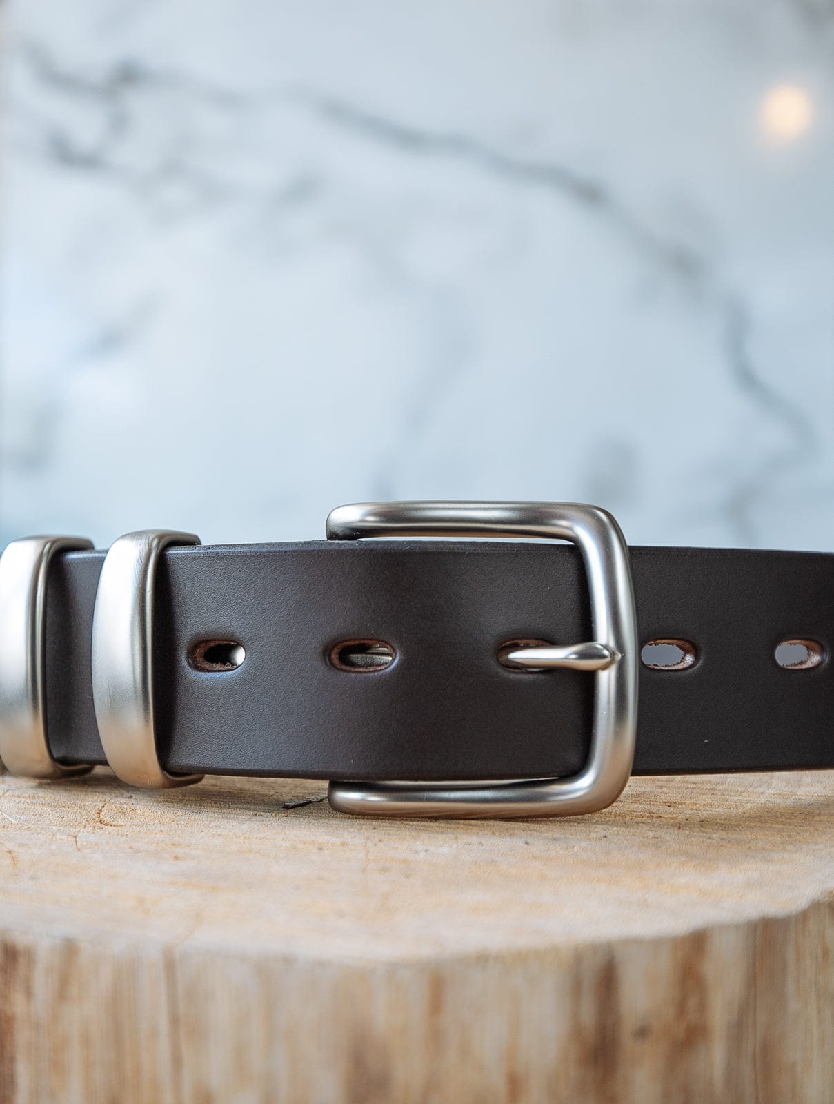 The Real McCaul Leathergoods Belts Standard 38mm Belt - Double Keeper - Dark Brown Australian Made Australian Owned Genuine Cowhide Leather Belt - Handmade in Australia