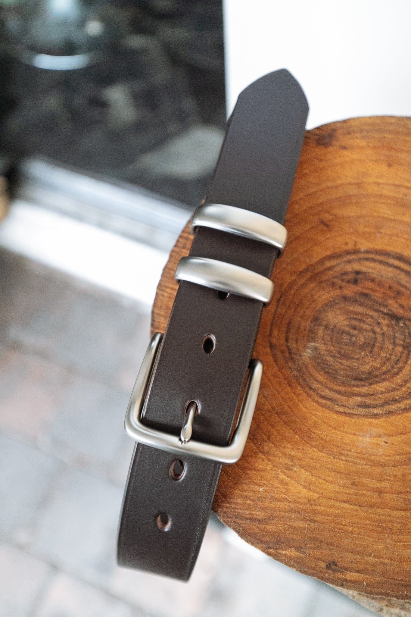 The Real McCaul Leathergoods Belts Standard 38mm Belt - Double Keeper - Dark Brown Australian Made Australian Owned Genuine Cowhide Leather Belt - Handmade in Australia