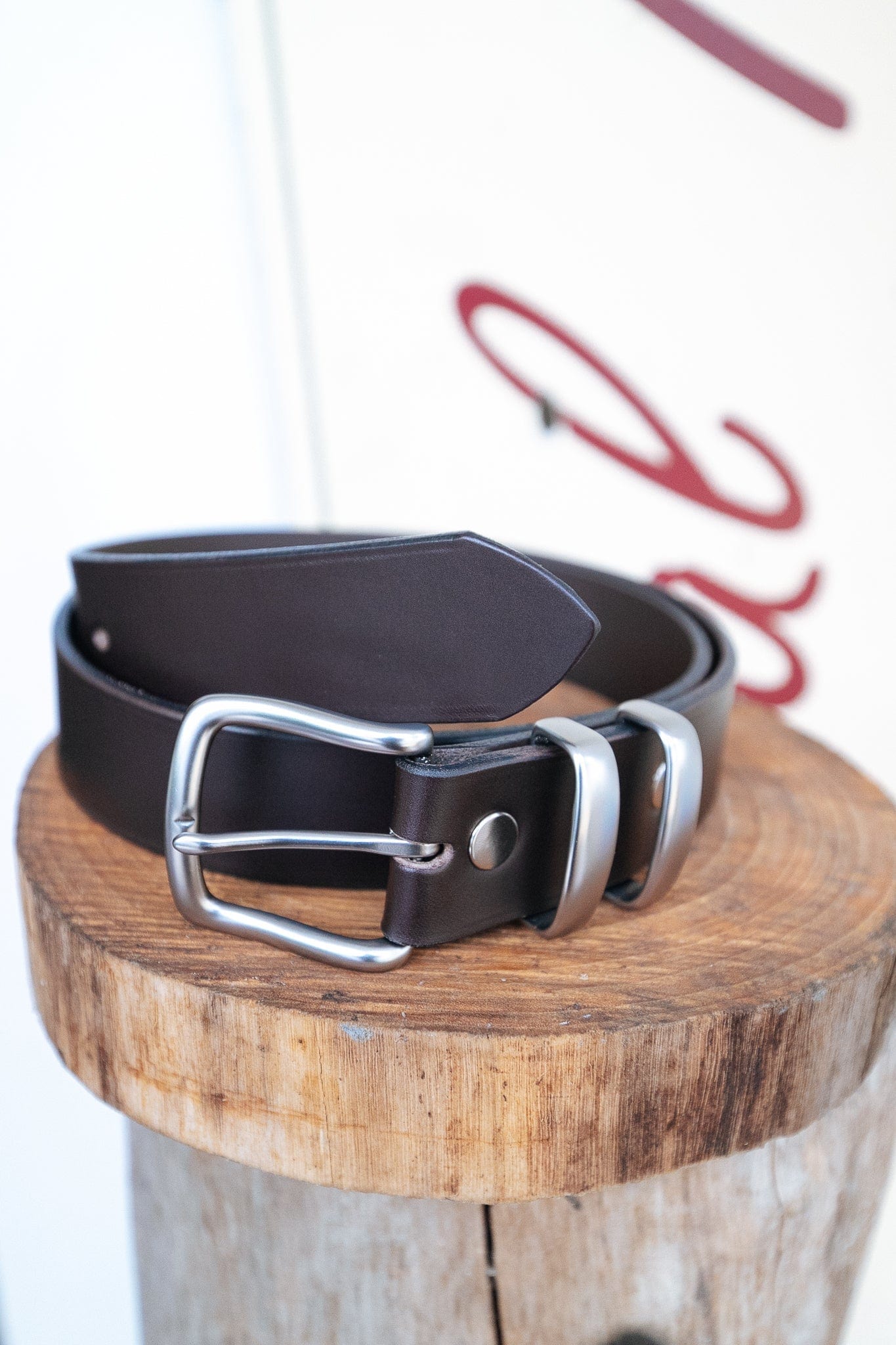 The Real McCaul Leathergoods Belts Standard 38mm Belt - Double Keeper - Dark Brown Australian Made Australian Owned Genuine Cowhide Leather Belt - Handmade in Australia
