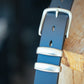The Real McCaul Leathergoods Belts Standard 38mm Belt - Double Keeper - Navy Blue Australian Made Australian Owned Genuine Solid Cowhide Wide Leather Belt - Handmade in Australia