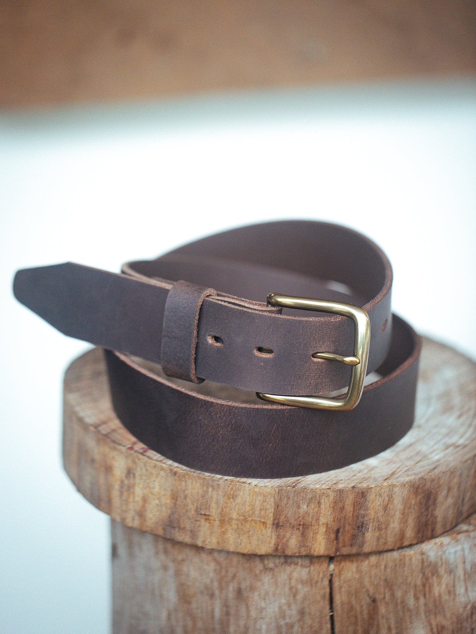 The Real McCaul Leathergoods Belts Standard 38mm Belt - Vintage Brown Australian Made Australian Owned Solid Leather Men's Belt - Handmade in Australia - Brass Buckle