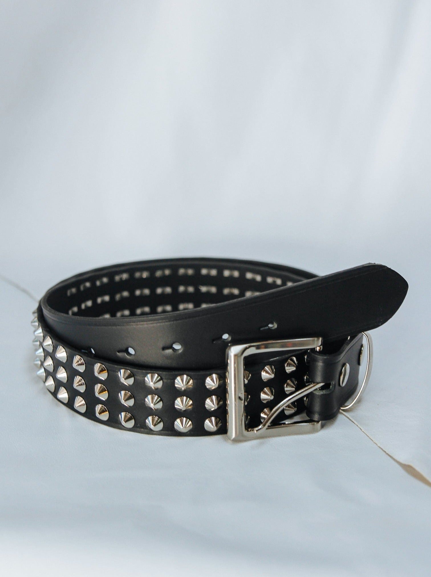 The Real McCaul Leathergoods Belts Studded Leather Belt Australian Made Australian Owned Leather Studded Black Belt- Made In Australia
