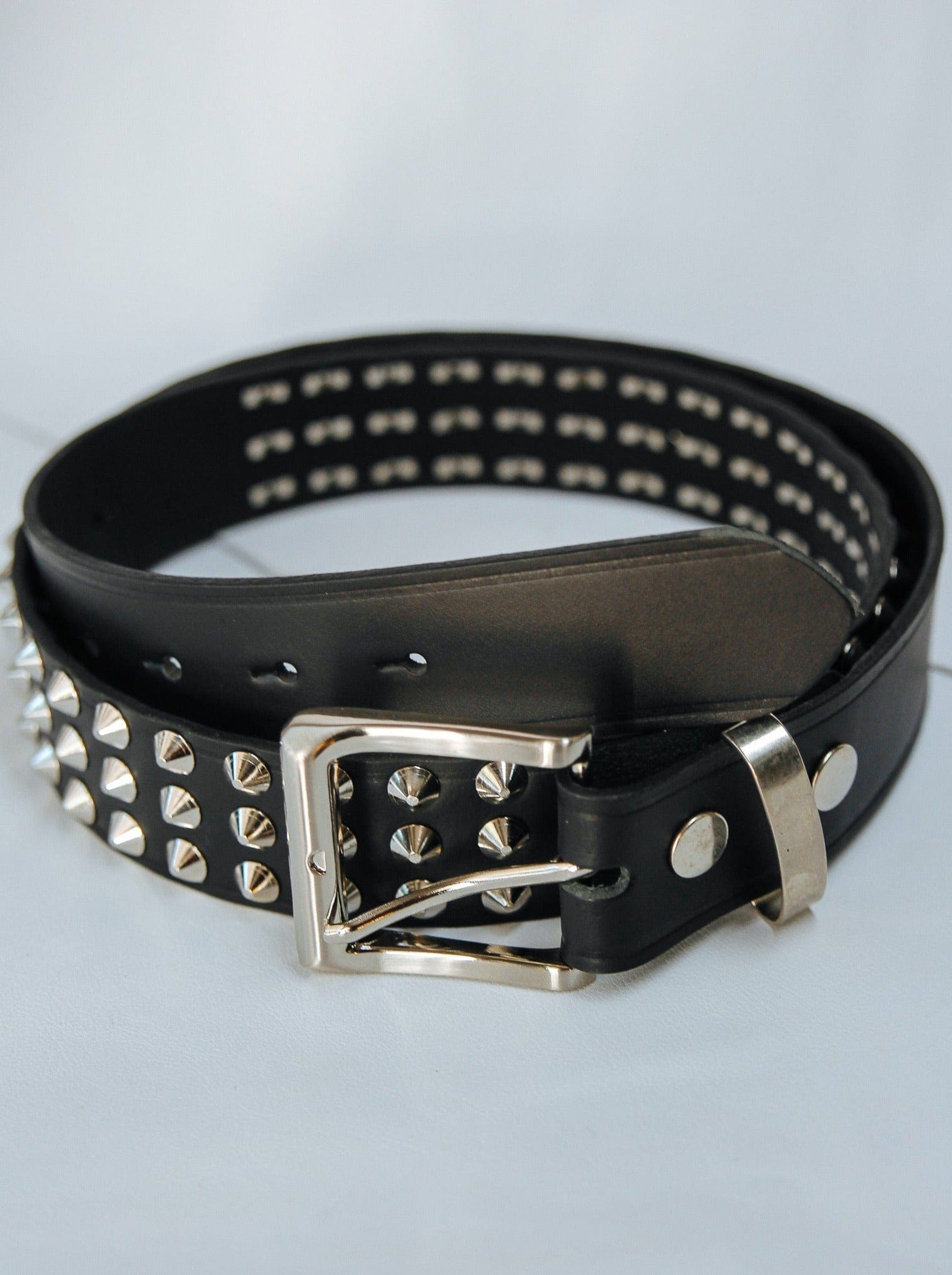 The Real McCaul Leathergoods Belts Studded Leather Belt Australian Made Australian Owned Leather Studded Black Belt- Made In Australia
