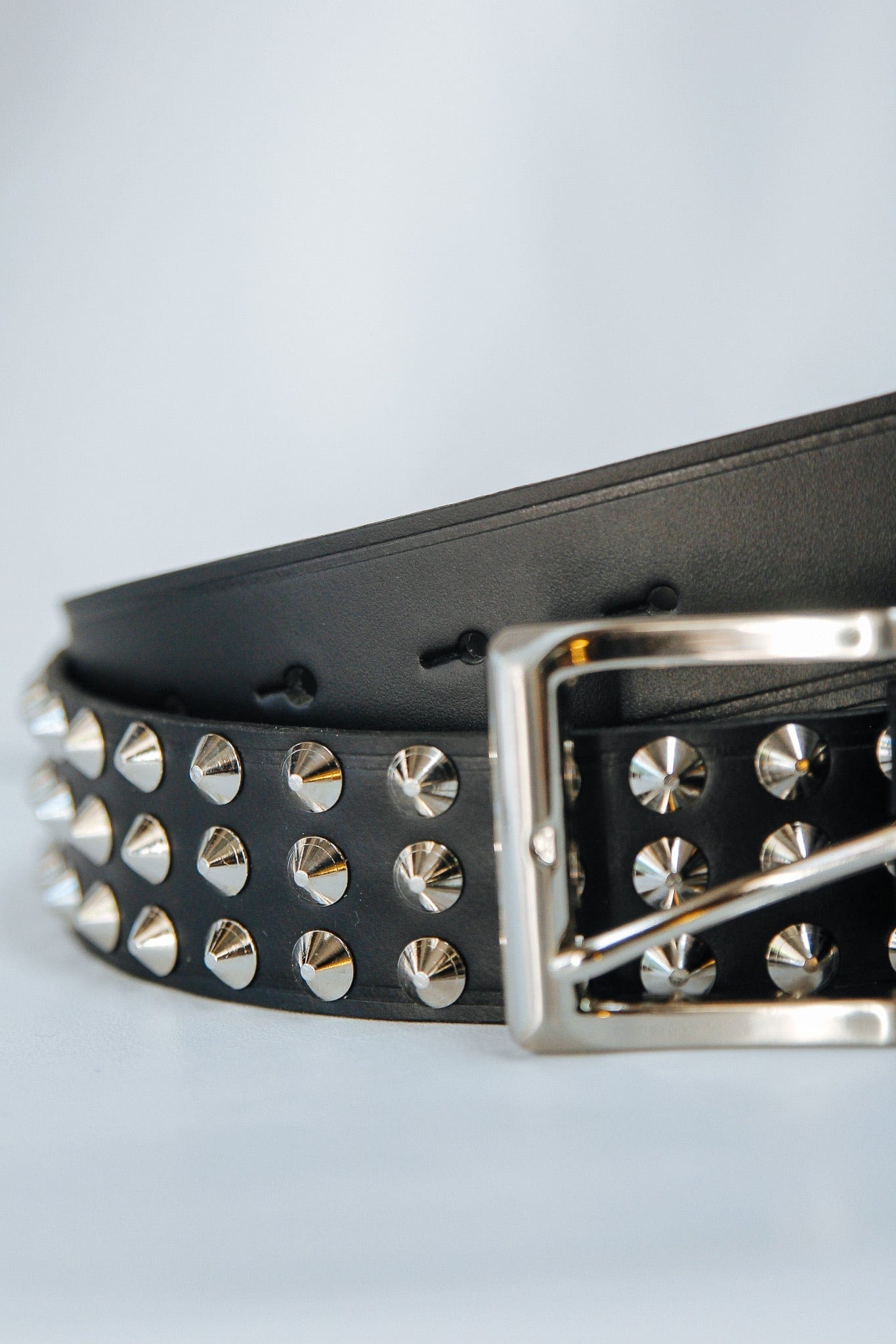 The Real McCaul Leathergoods Belts Studded Leather Belt Australian Made Australian Owned Leather Studded Black Belt- Made In Australia