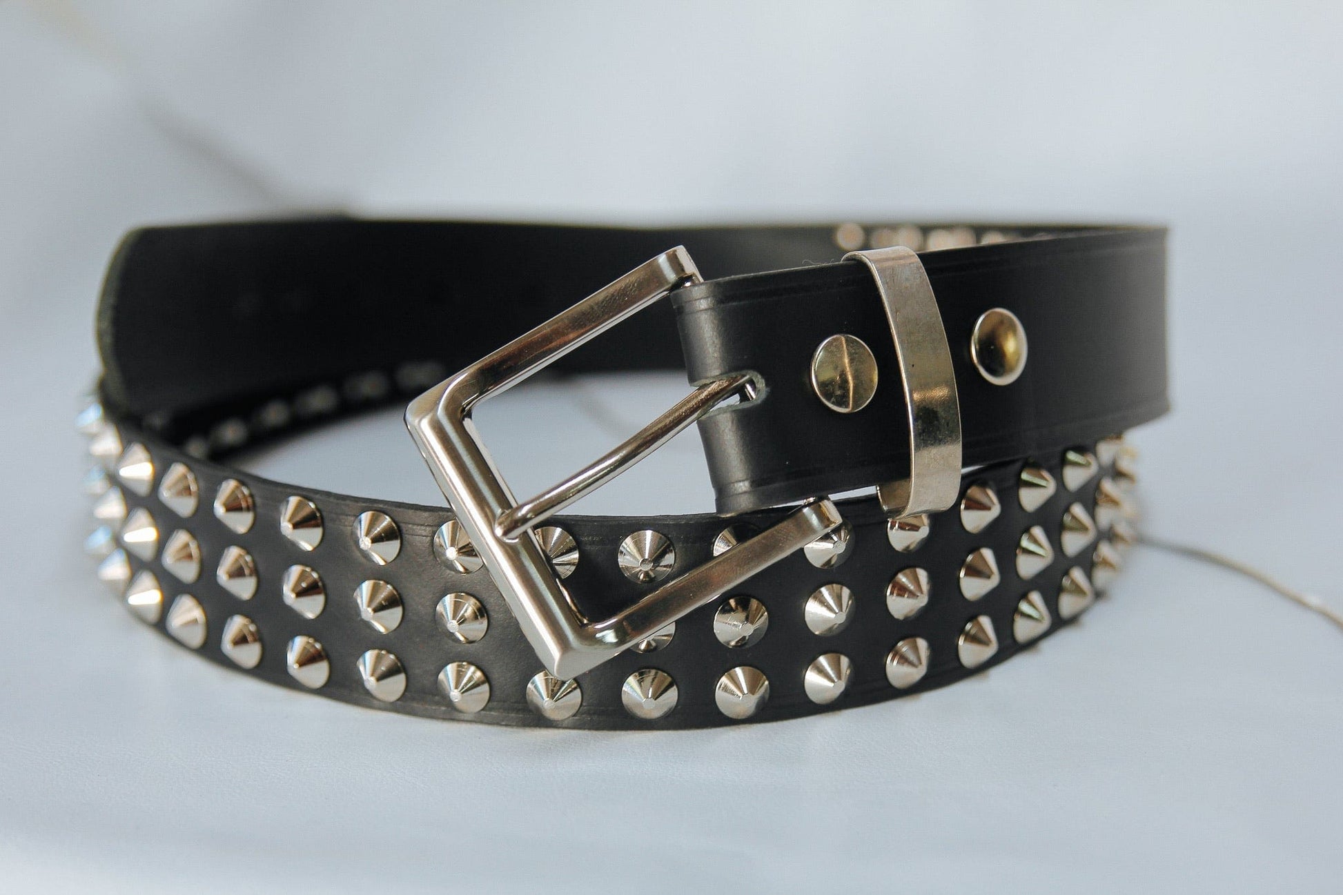 The Real McCaul Leathergoods Belts Studded Leather Belt Australian Made Australian Owned Leather Studded Black Belt- Made In Australia