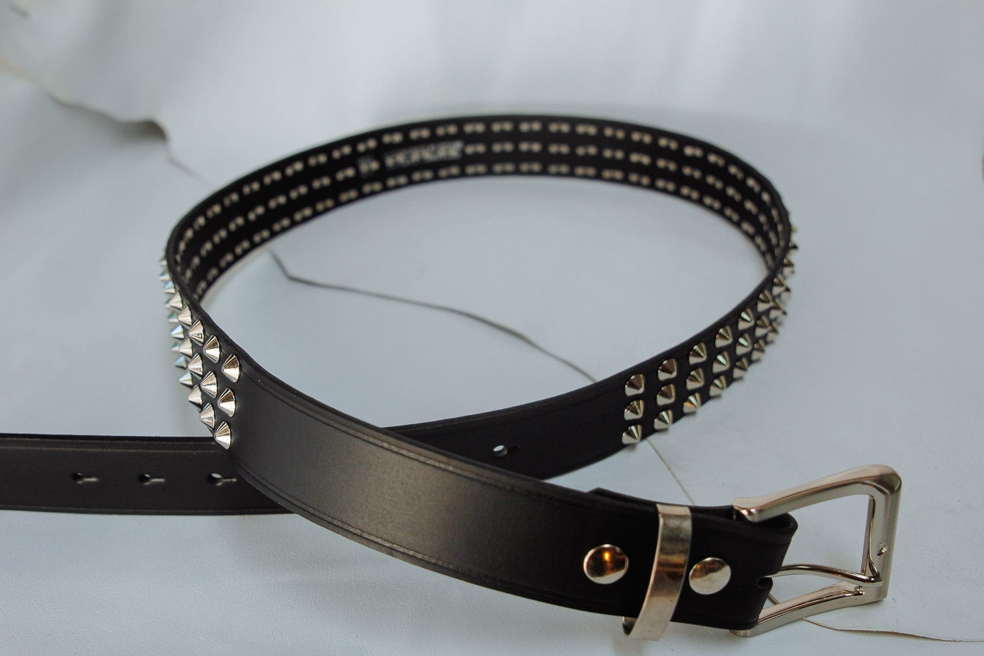 The Real McCaul Leathergoods Belts Studded Leather Belt Australian Made Australian Owned Leather Studded Black Belt- Made In Australia