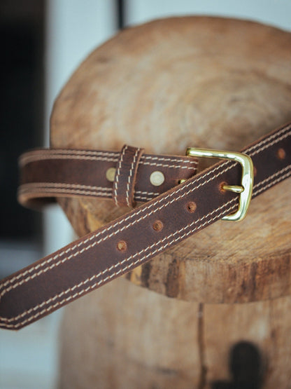 The Real McCaul Leathergoods Belts The Frank Heritage Belt - 32mm Australian Made Australian Owned Australian Made Solid Leather Full Grain Dress Belt- Black