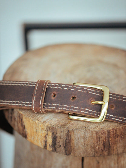 The Real McCaul Leathergoods Belts The Frank Heritage Belt - 35mm Australian Made Australian Owned Australian Made Solid Leather Full Grain Dress Belt- Black