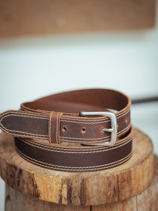 The Real McCaul Leathergoods Belts The Frank Heritage Belt - 35mm Australian Made Australian Owned Australian Made Solid Leather Full Grain Dress Belt- Black