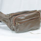The Real McCaul Leathergoods Bum Bag Brown / Brass / Small (26" - 34") Multi-Pocket Belt Bum Bag - Premium Kangaroo Australian Made Australian Owned Deluxe Leather Bum Bag Handmade in Australia YKK Zips