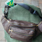 The Real McCaul Leathergoods Bum Bag Multi-Pocket Belt Bum Bag - Cowhide Australian Made Australian Owned Deluxe Leather Bum Bag Handmade in Australia YKK Zips
