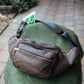 The Real McCaul Leathergoods Bum Bag Multi-Pocket Belt Bum Bag - Cowhide Australian Made Australian Owned Deluxe Leather Bum Bag Handmade in Australia YKK Zips