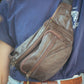The Real McCaul Leathergoods Bum Bag Multi-Pocket Belt Bum Bag - Premium Kangaroo Australian Made Australian Owned Deluxe Leather Bum Bag Handmade in Australia YKK Zips