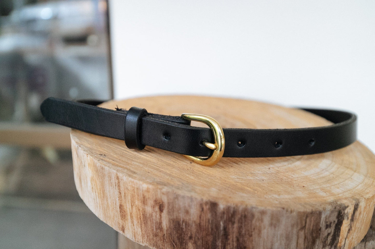 The Real McCaul Leathergoods Classic Narrow 20mm Belt - Black Australian Made Australian Owned Solid Leather Narrow Belt Made In Australia - 20mm  - Black