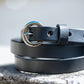 The Real McCaul Leathergoods Classic Narrow 20mm Belt - Black Australian Made Australian Owned Solid Leather Narrow Belt Made In Australia - 20mm  - Black